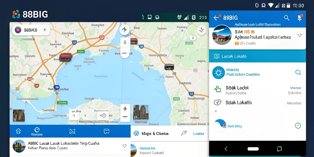 Antarmuka aplikasi Lacak Lokasi 88BIG yang intuitif dan informatif.