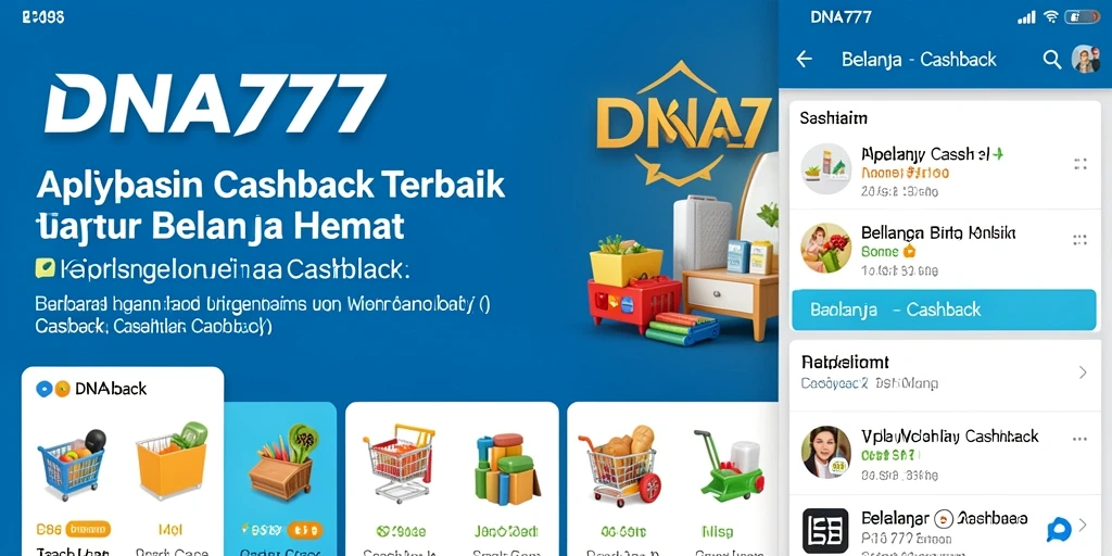 Antarmuka aplikasi DNA777 menunjukkan berbagai tawaran cashback.