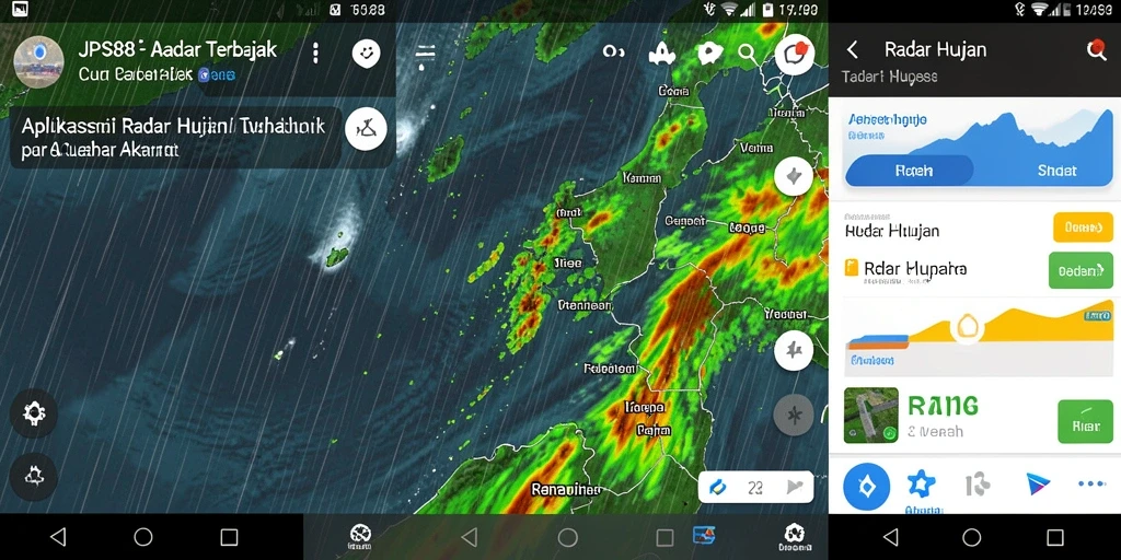 Antarmuka aplikasi JPS88 menampilkan radar hujan secara real-time.