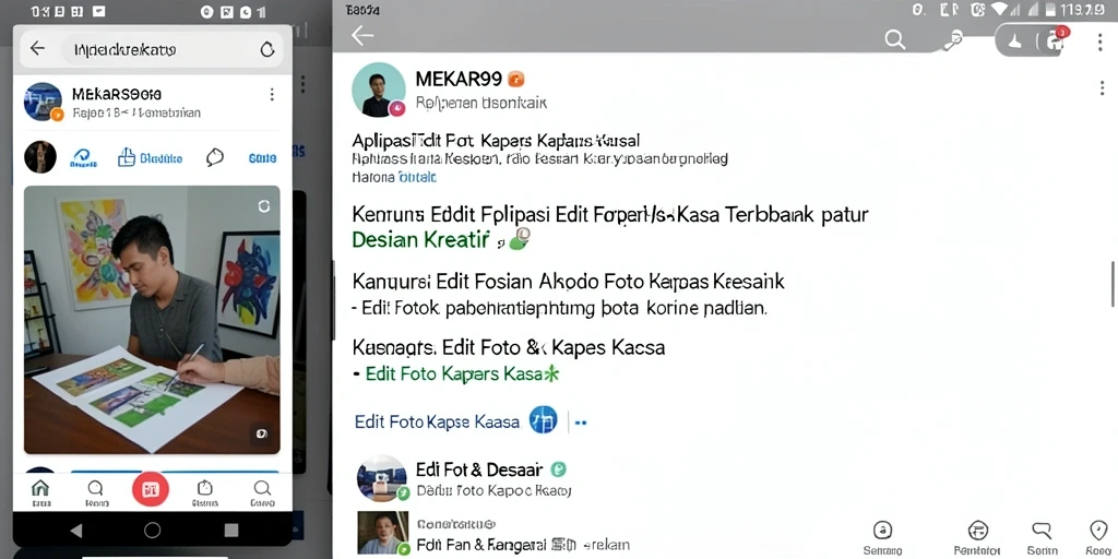 Antarmuka MEKAR99 menampilkan fitur Edit Foto Kertas Kaca yang menarik.