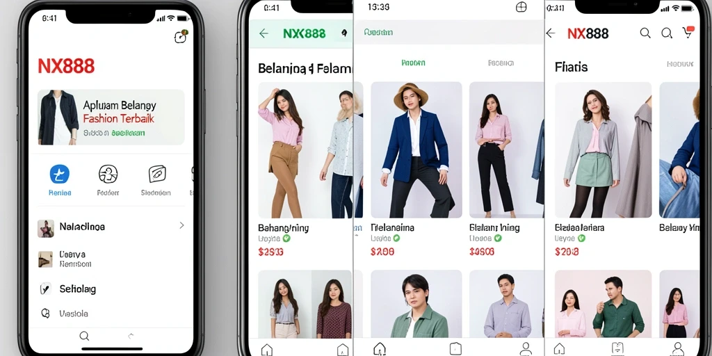 Antarmuka aplikasi NX888 yang stylish dan mudah digunakan.